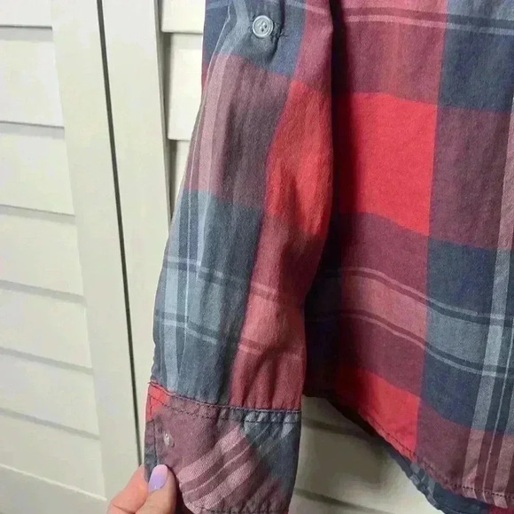 Dizzy Lizzy Long Sleeve Plaid 100% Cotton Button Down Top Size Small - Picture 5 of 7